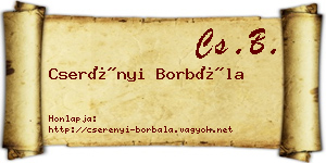 Cserényi Borbála névjegykártya