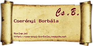 Cserényi Borbála névjegykártya